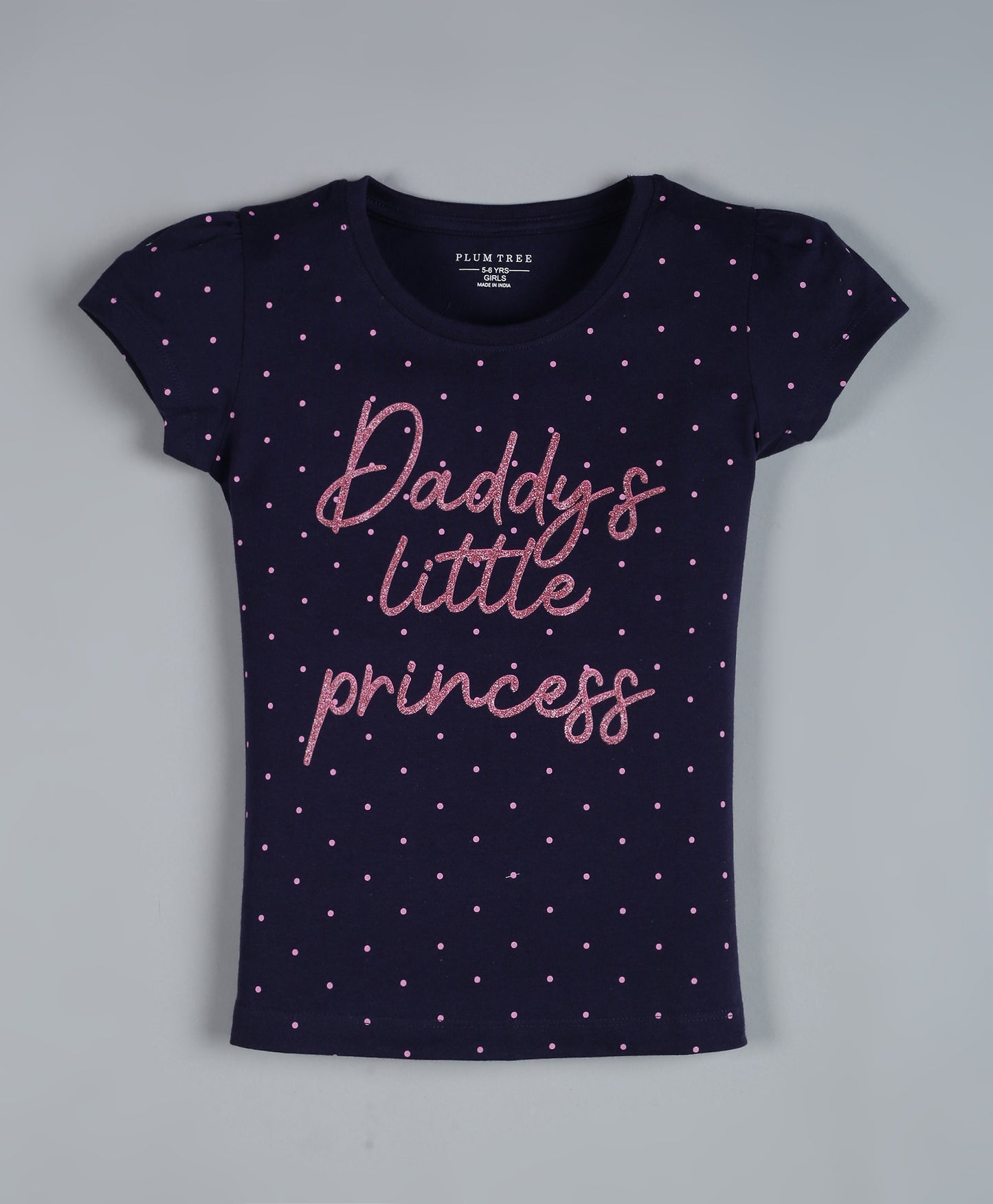 Plum Tree Girls Icecream Print T-shirt ( Pack of 2)-NAVY OFF WHITE