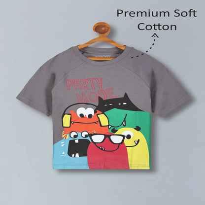 Boys Premium Cotton  Printed Oversized T-shirt pack of  2