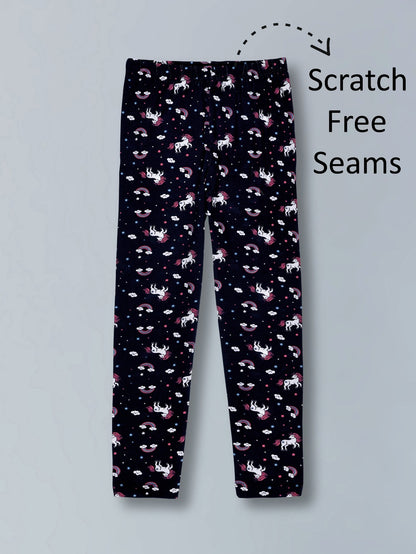 Girls Cotton Lycra Stretch Printed Legging Pack of 2