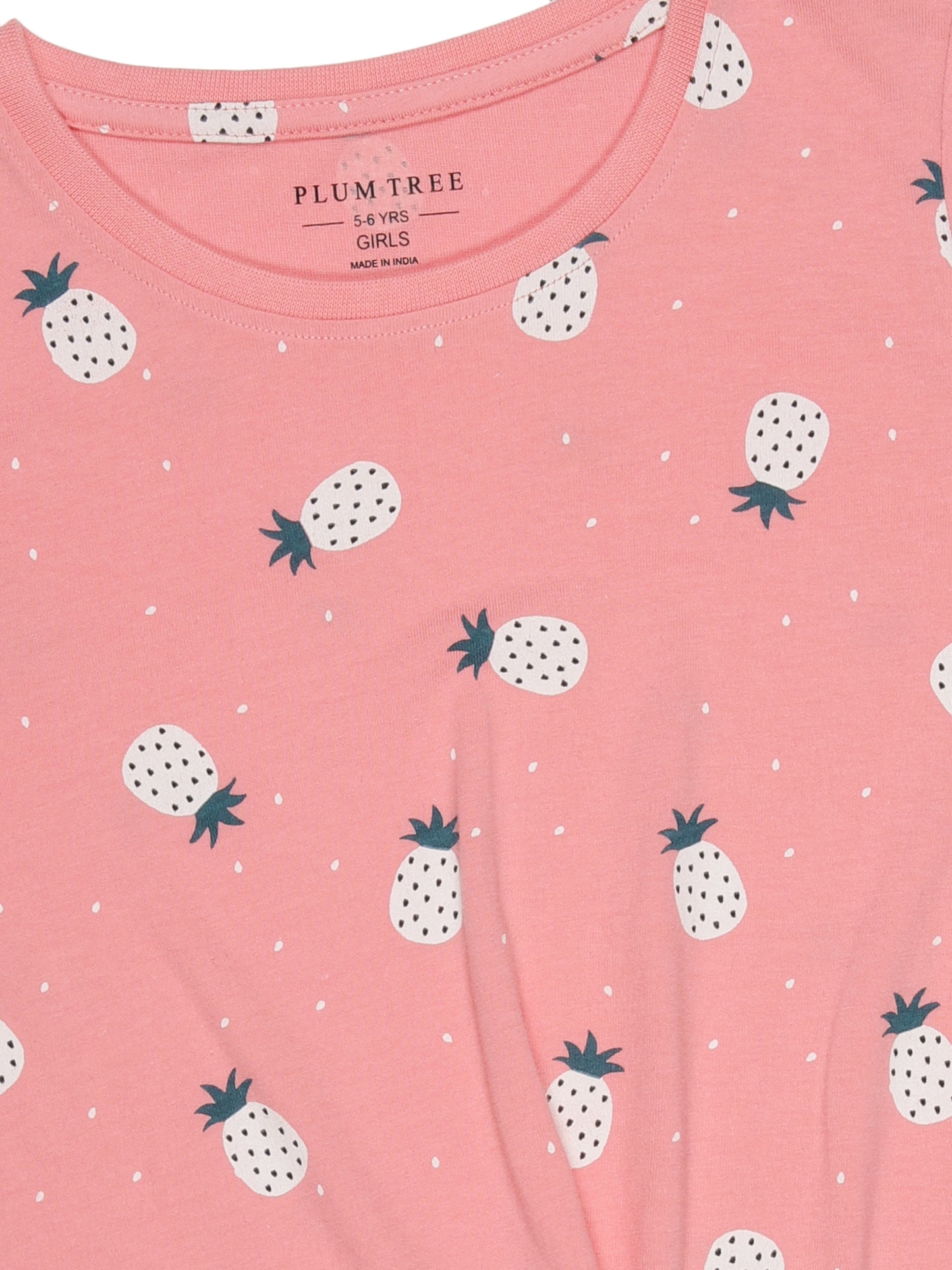 Girls 2 piece pure cotton All Over Printed Co-ordinating Top and Short Set -CORAL AOP
