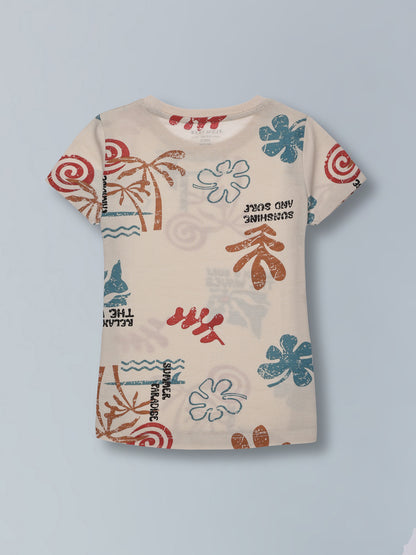 Girls Trendy Cotton Top & Shorts Co-ord Set
