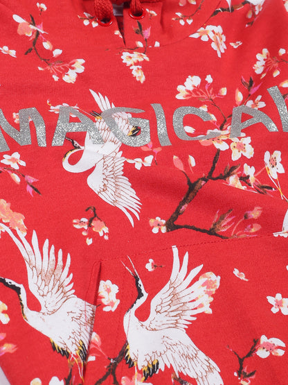 Unicorn Printed Hoodie Sweatshirt pack of 2- Red and White