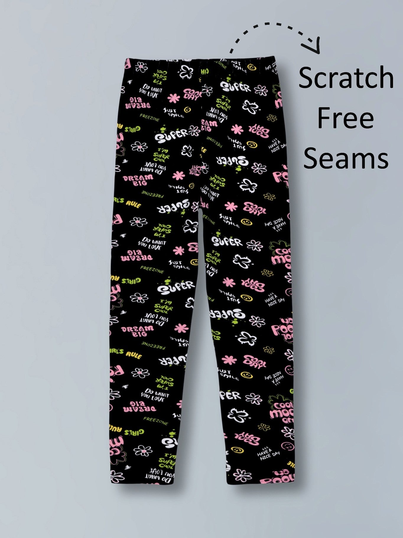 Girls Cotton Lycra Stretch Printed Legging Pack of 2
