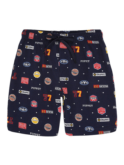 Boys Pure Cotton 2 pack printed Jersey shorts-CAMOFLAGUE NAVY
