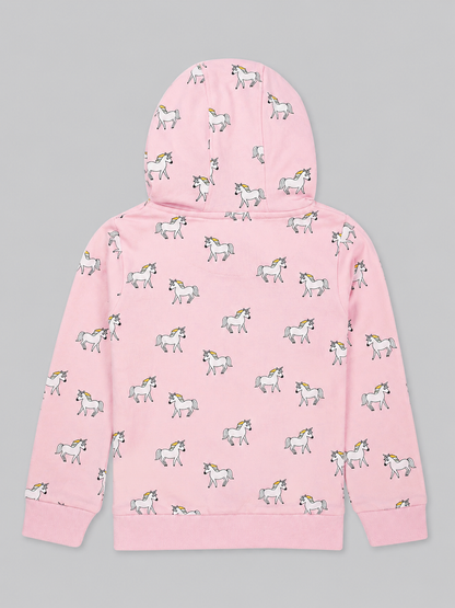Girls Premium Soft cotton full sleeve Printed Hooded Sweatshirt