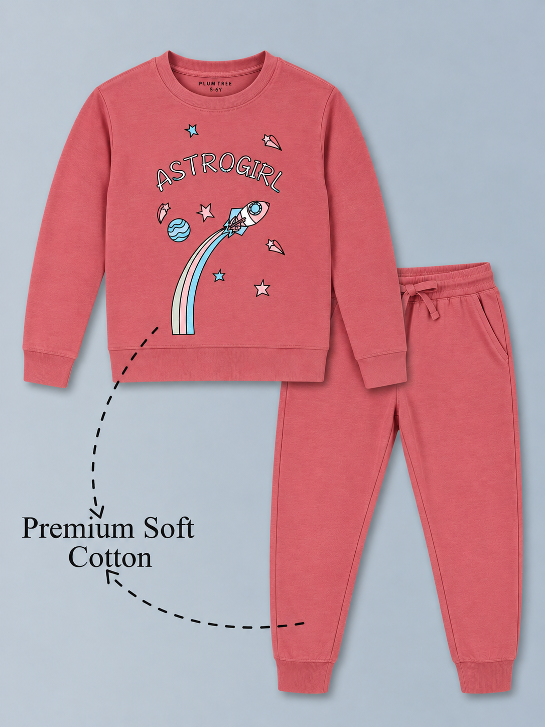 Girls Premium Soft Cotton Full sleeve T-shirt and jogger pant clothing set