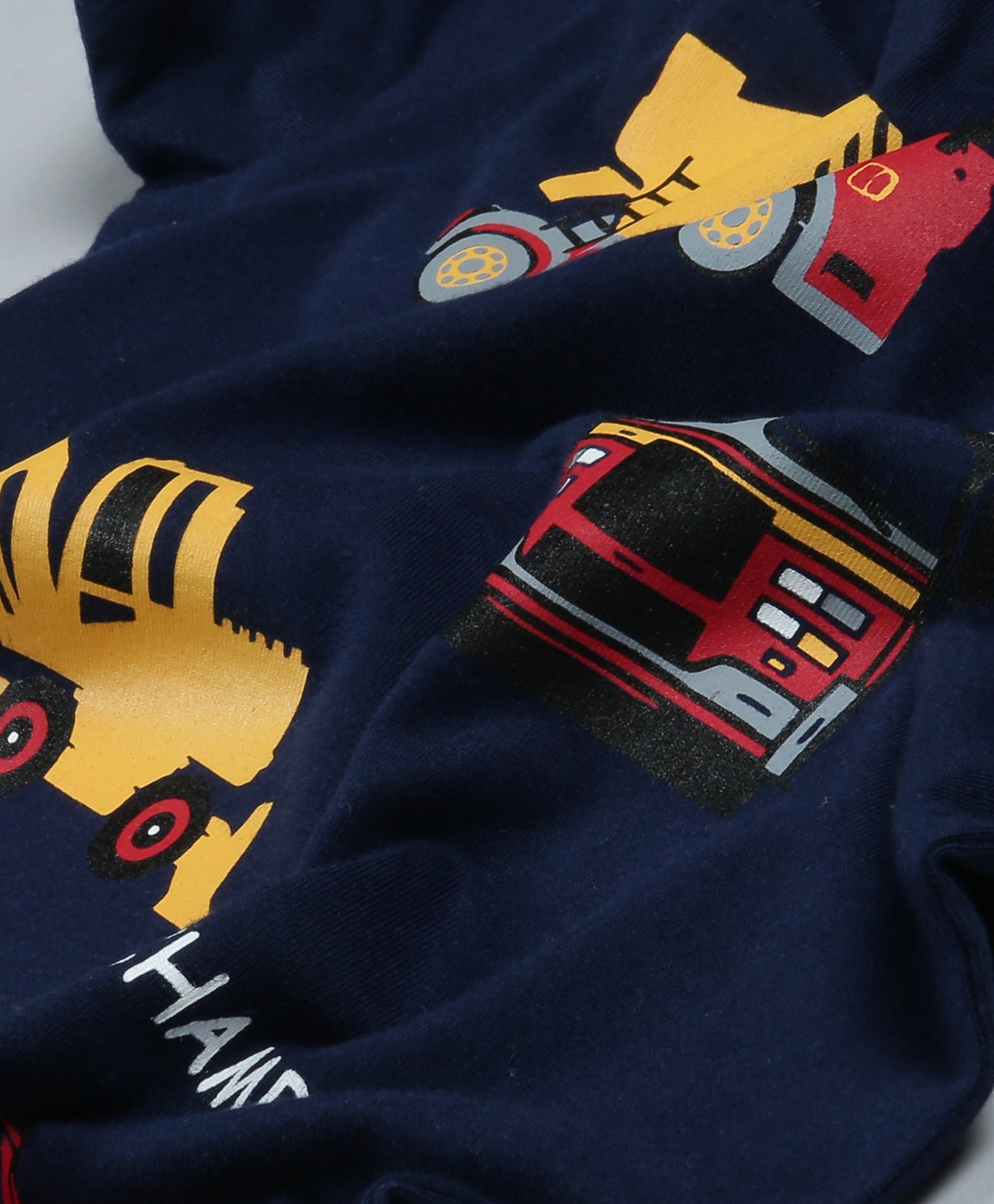 Plum Tree Boys Half Sleeve Fire Truck Print T-shirt and Short( Pack of 2)-NAVY YELLOW