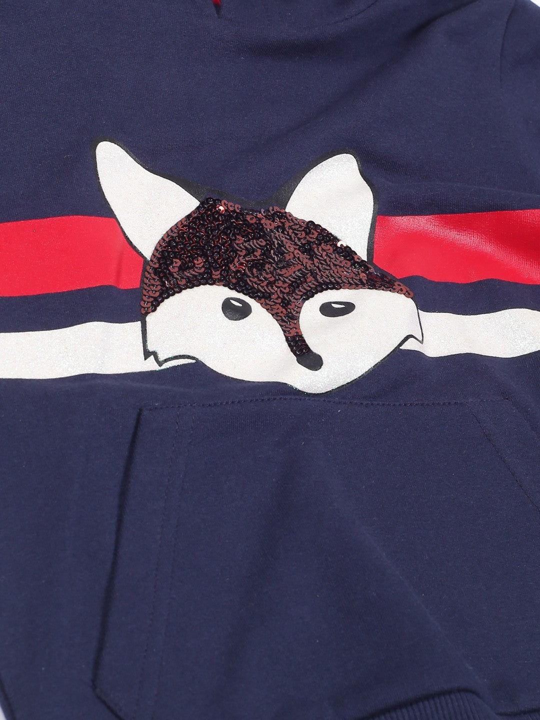 Girls Premium Soft cotton full sleeve Printed Hooded Sweatshirt