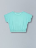 Girls Premium Cotton Crop Top with Elasticated waist  and Wide Leg Pant Set