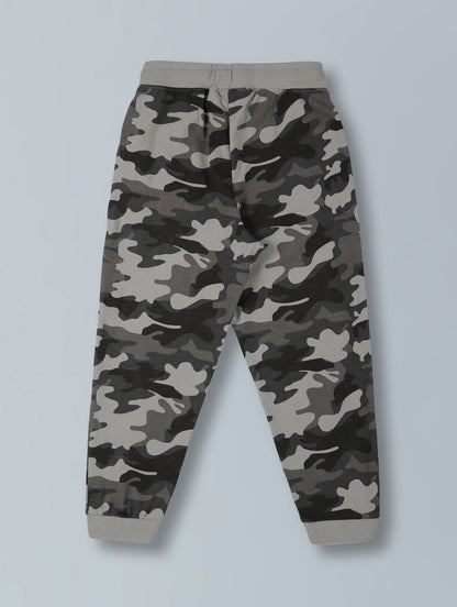 Plum Tree Boys 100% Cotton Full Sleeve  All Over Camoflague Printed T-Shirt & Jogger Set ( Pack Of 2) - Camoflague