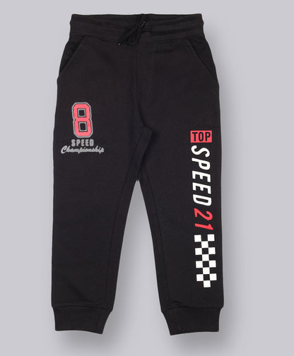 Raised Print Hooded Sweatshirt and Printed Jogger set