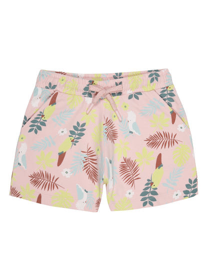 Girls 2 piece pure cotton All Over Printed Co-ordinating Top and Short Set-SOFT PINK AOP