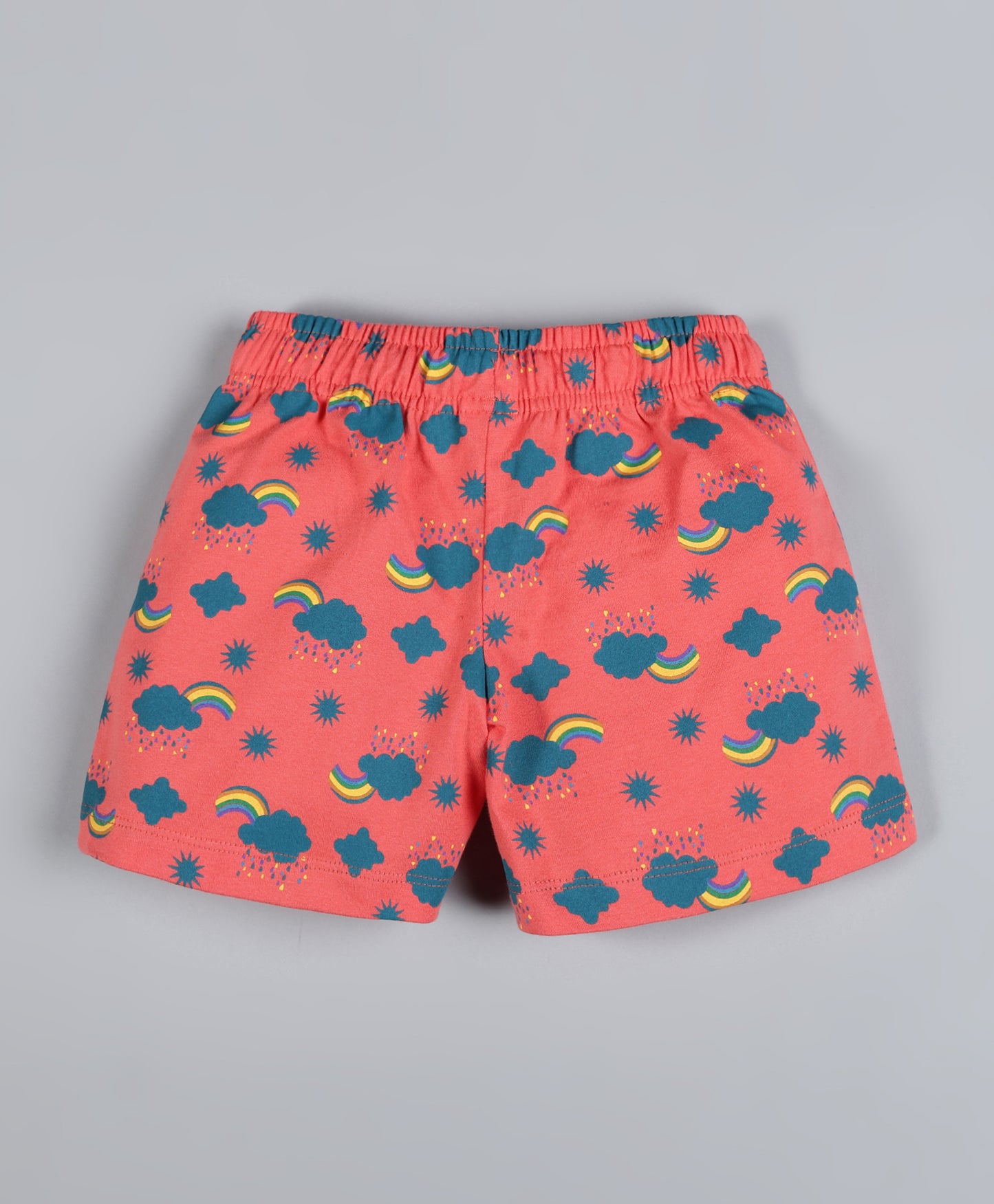 Plum Tree Girls  All Over Multi Colored check Printed Shorts( Pack of 2)-ORNAGE&WHITE