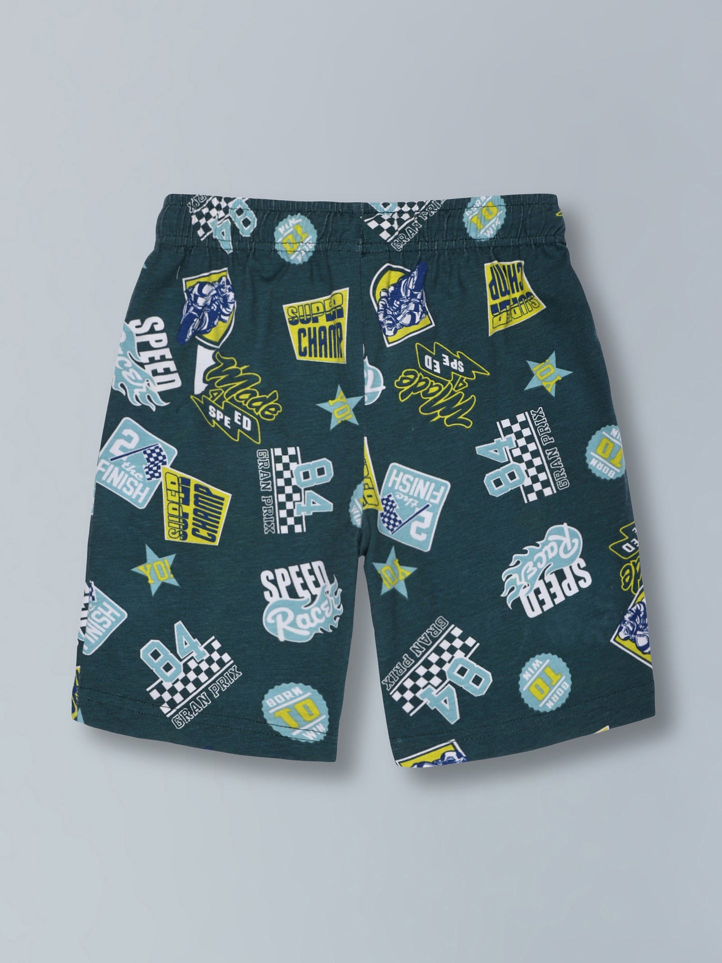 Boys Premium Cotton Printed Knit Shorts Pack Of 2