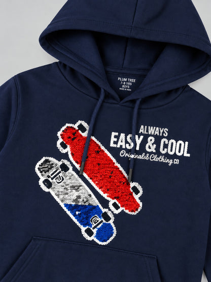 Boys Premium Soft Cotton Full Sleeve Printed Hooded Sweatshirt