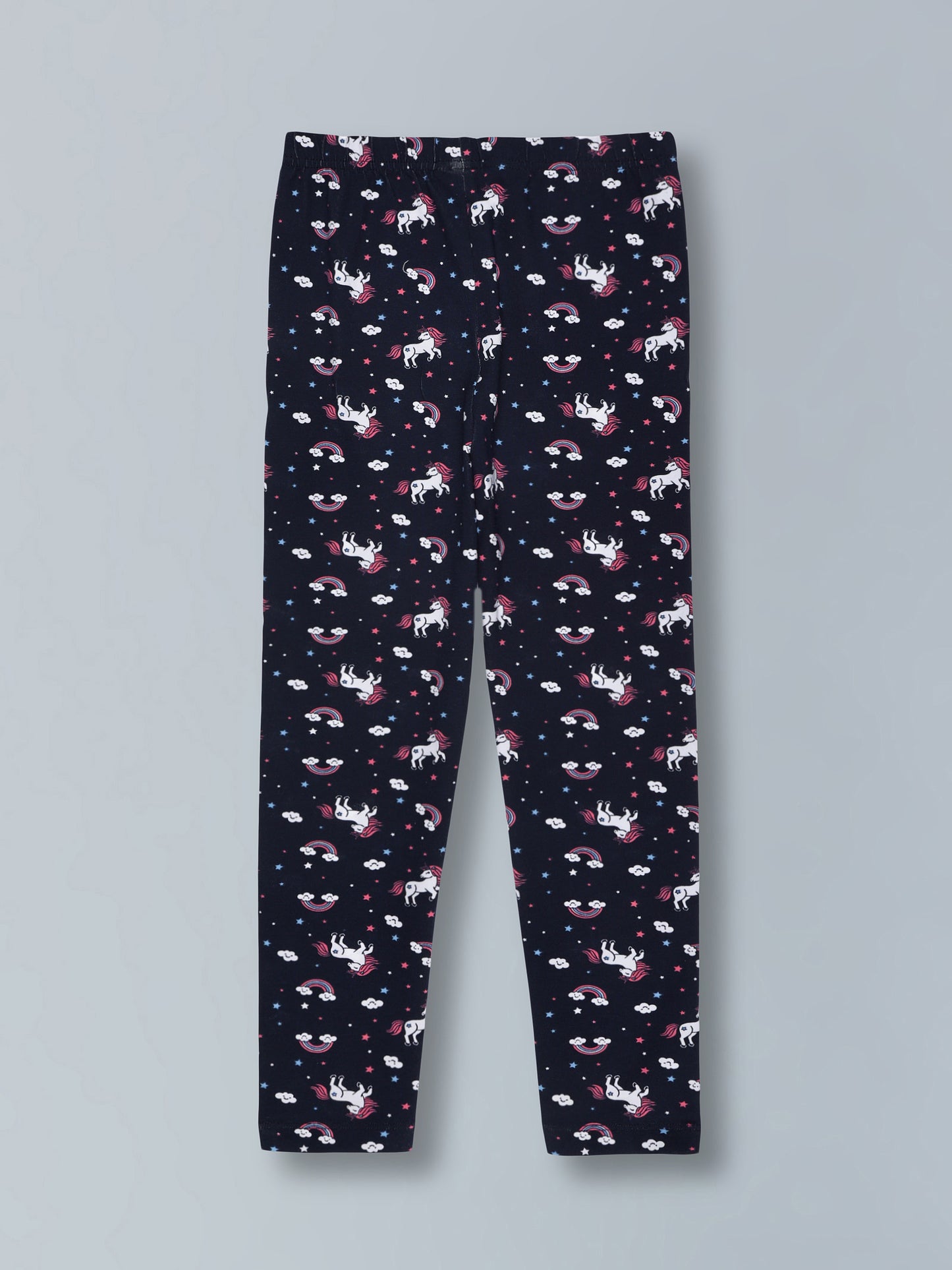 Girls Cotton Lycra Stretch Printed Legging Pack of 2