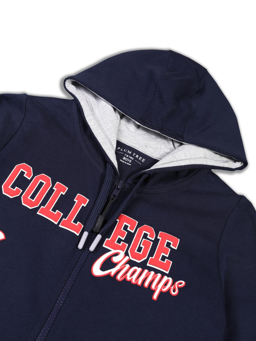 Boys Premium Soft Cotton Full Zipper Printed Hooded Sweatshirt