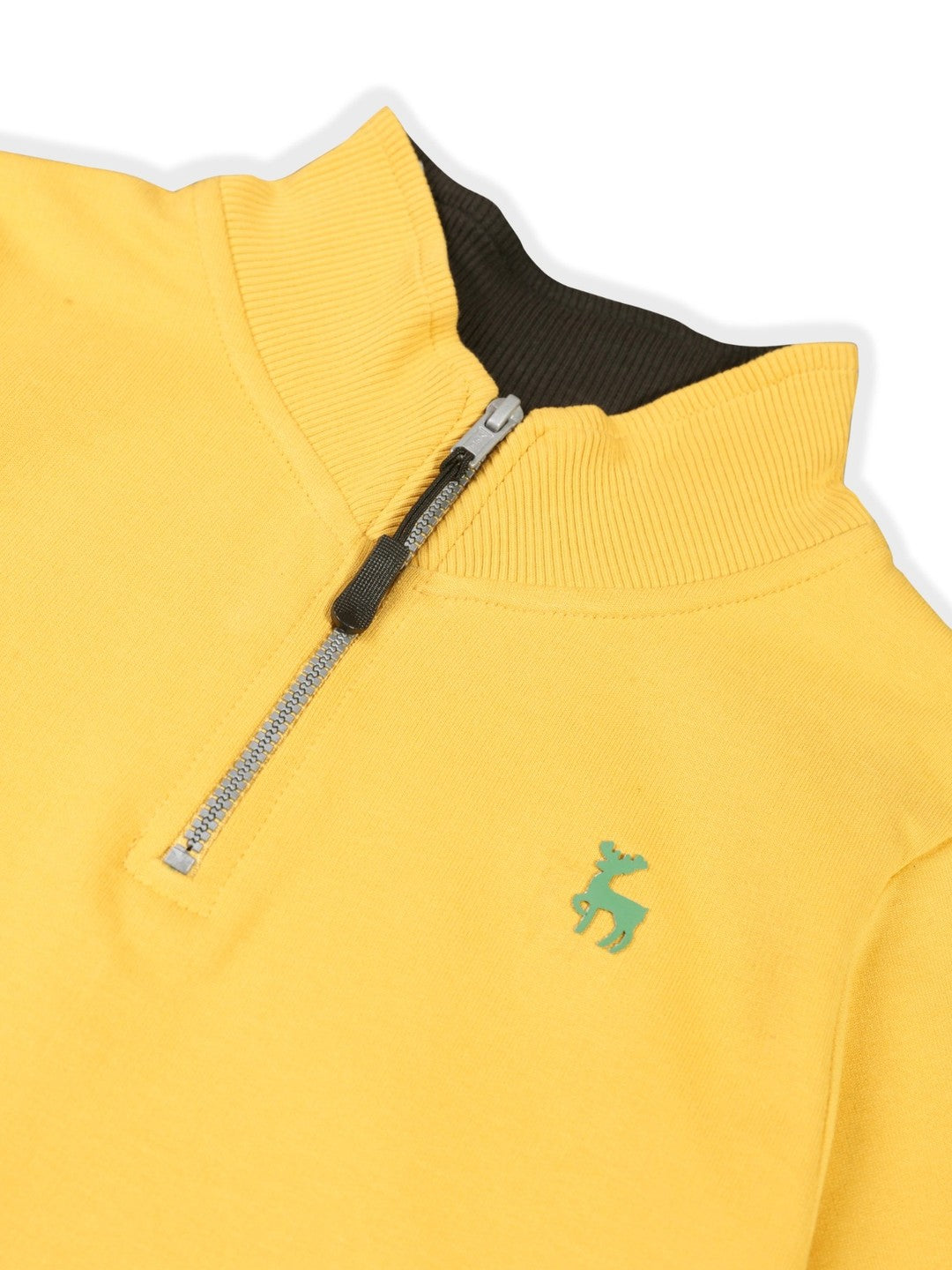 Boys Premium Soft Cotton Full Sleeve Half Zipper Hi-Neck Sweatshirt
