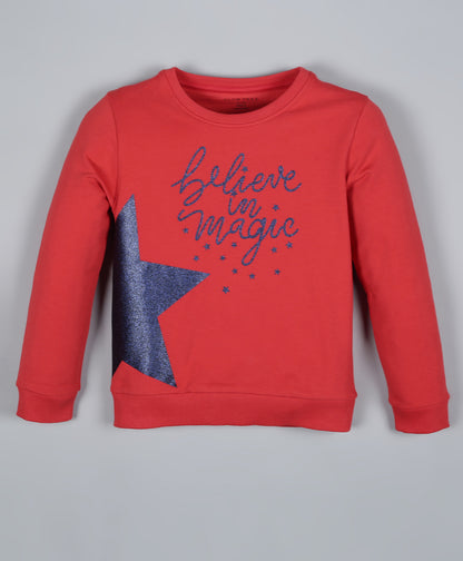 Princess Printed Round neck Pullover Sweatshirt pack of 2- Green and Red