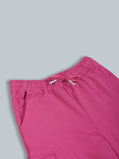 Girls Premium Soft Cotton Wide Leg Cargo Pocket Pants