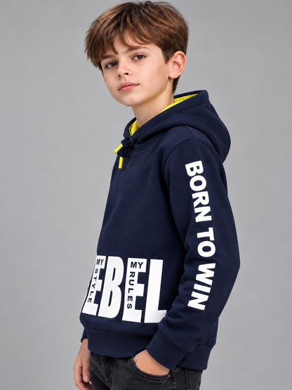 Boys Premium Soft Cotton Full Sleeve Printed Hooded Sweatshirt