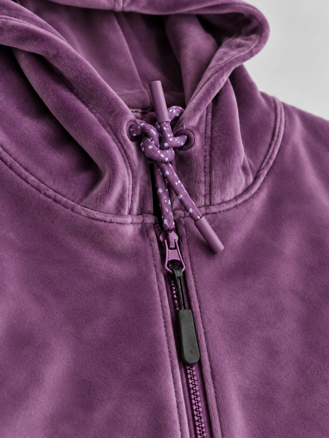 Girls Premium Velour Full Sleeve Solid Full-Zipper Hooded Sweatshirt
