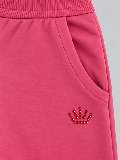 Girls Premium Soft Cotton Crown stone Printed Wide Leg Pant