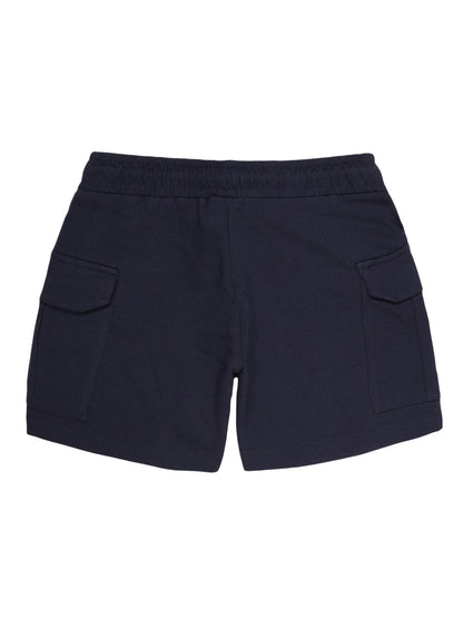 Girls 2 piece Soft Rayon Poncho T-shirt  & pure cotton knit cargo short Set -PINK NAVY