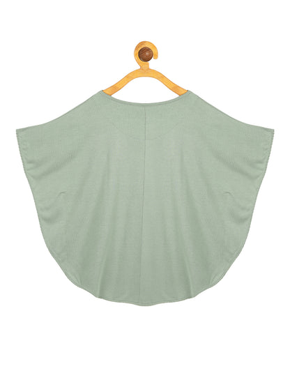 Girls Set of 2 printed Soft Rayon Poncho T-shirts-GREEN NAVY