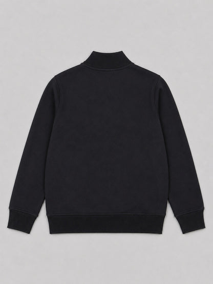 Boys Premium Soft Cotton Full Sleeve Half Zipper Hi-Neck Sweatshirt