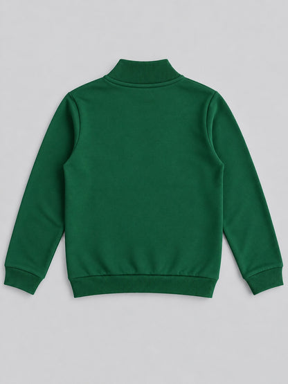 Boys Premium Soft Cotton Full Sleeve Half Zipper Hi-Neck Sweatshirt