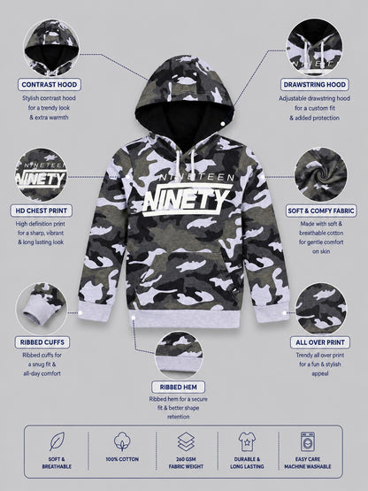 Boys Premium Soft Cotton Full Sleeve Printed Hooded Sweatshirt