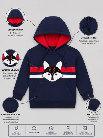 Girls Premium Soft cotton full sleeve Printed Hooded Sweatshirt