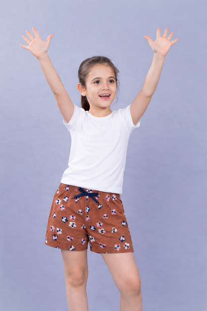 Girls Premium Cotton Printed Knit Shorts Pack Of 2