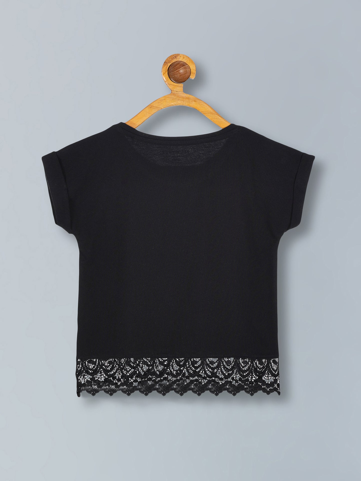 Girls Premium Cotton Crop Top with lace and Wide Leg Pant Set