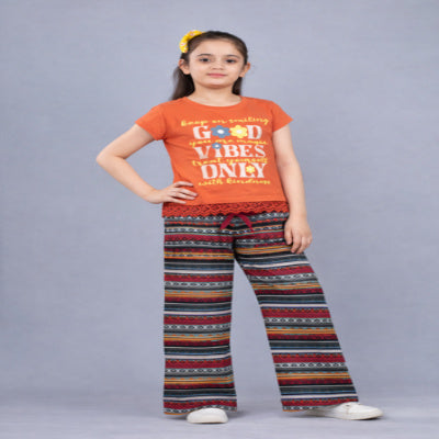Girls Premium Cotton Crop Top With Lace Border Pack of 2