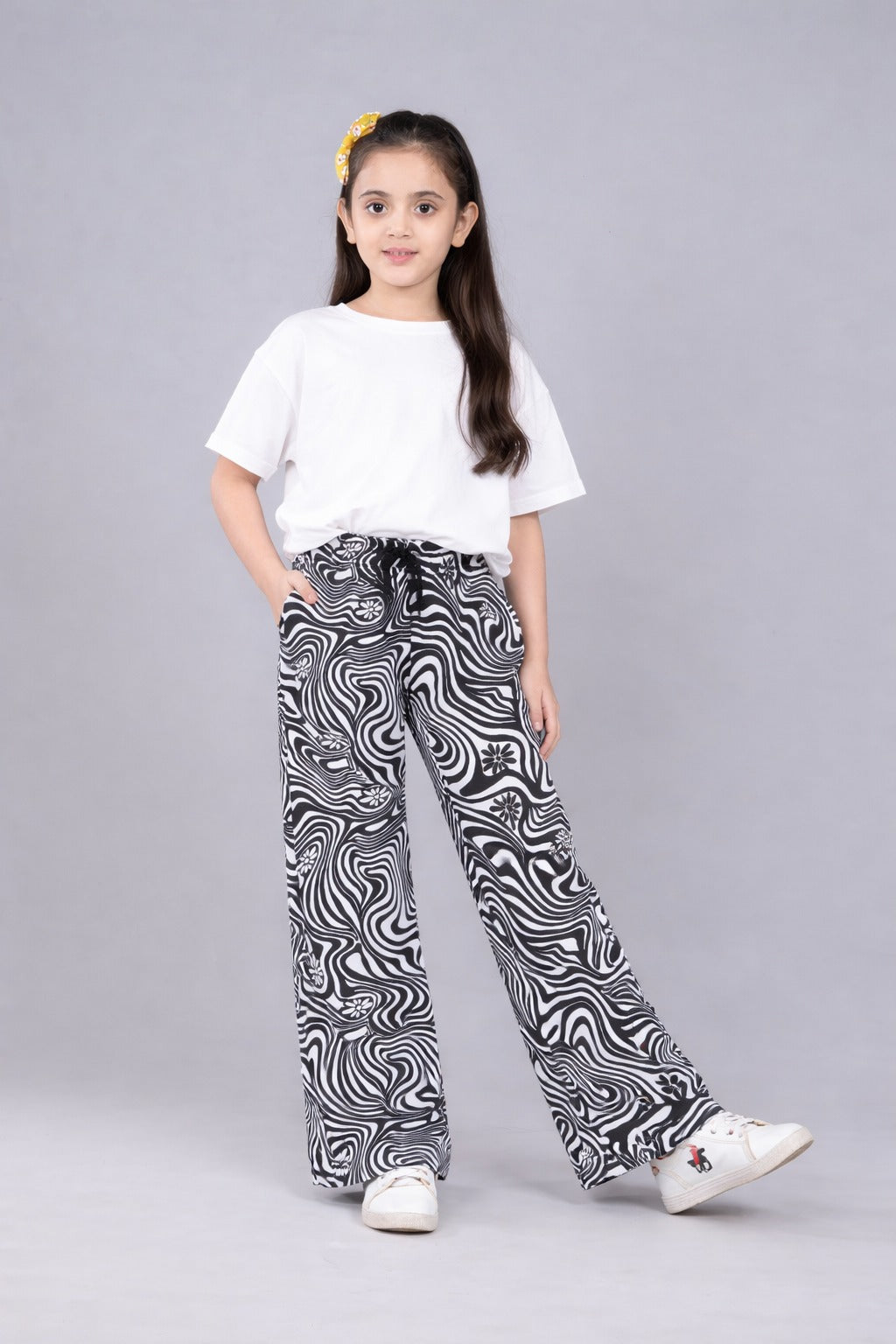 Girls Premium Cotton Printed Wide Leg Pant pack of 2