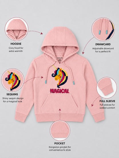 Girls Premium Soft cotton full sleeve Printed Hooded Sweatshirt