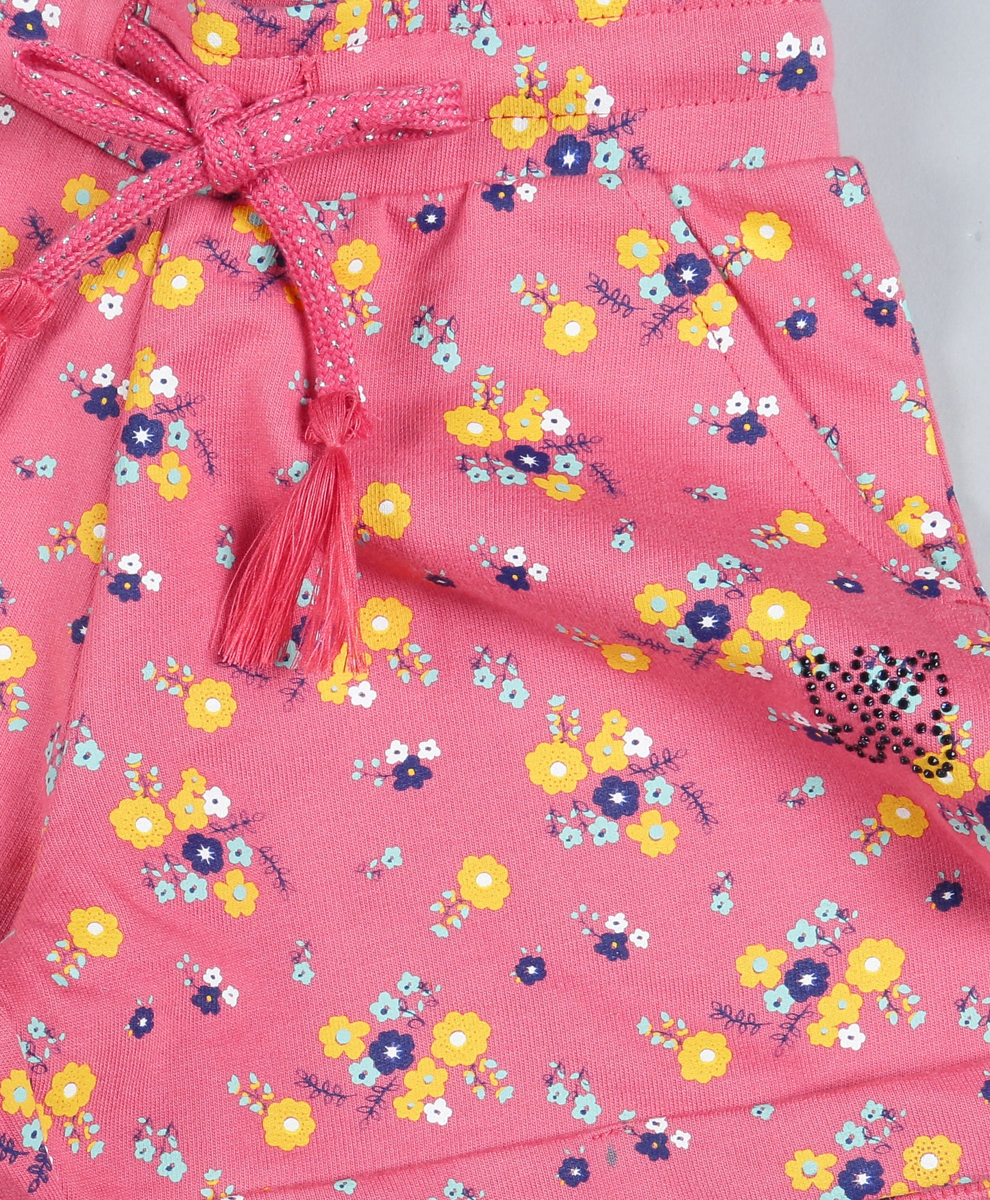Plum Tree Girls Half Sleeve Little Princess Print T-shirt and Short( Pack of 2)-NAVY & ORANGE