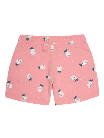 Girls 2 piece pure cotton All Over Printed Co-ordinating Top and Short Set -CORAL AOP