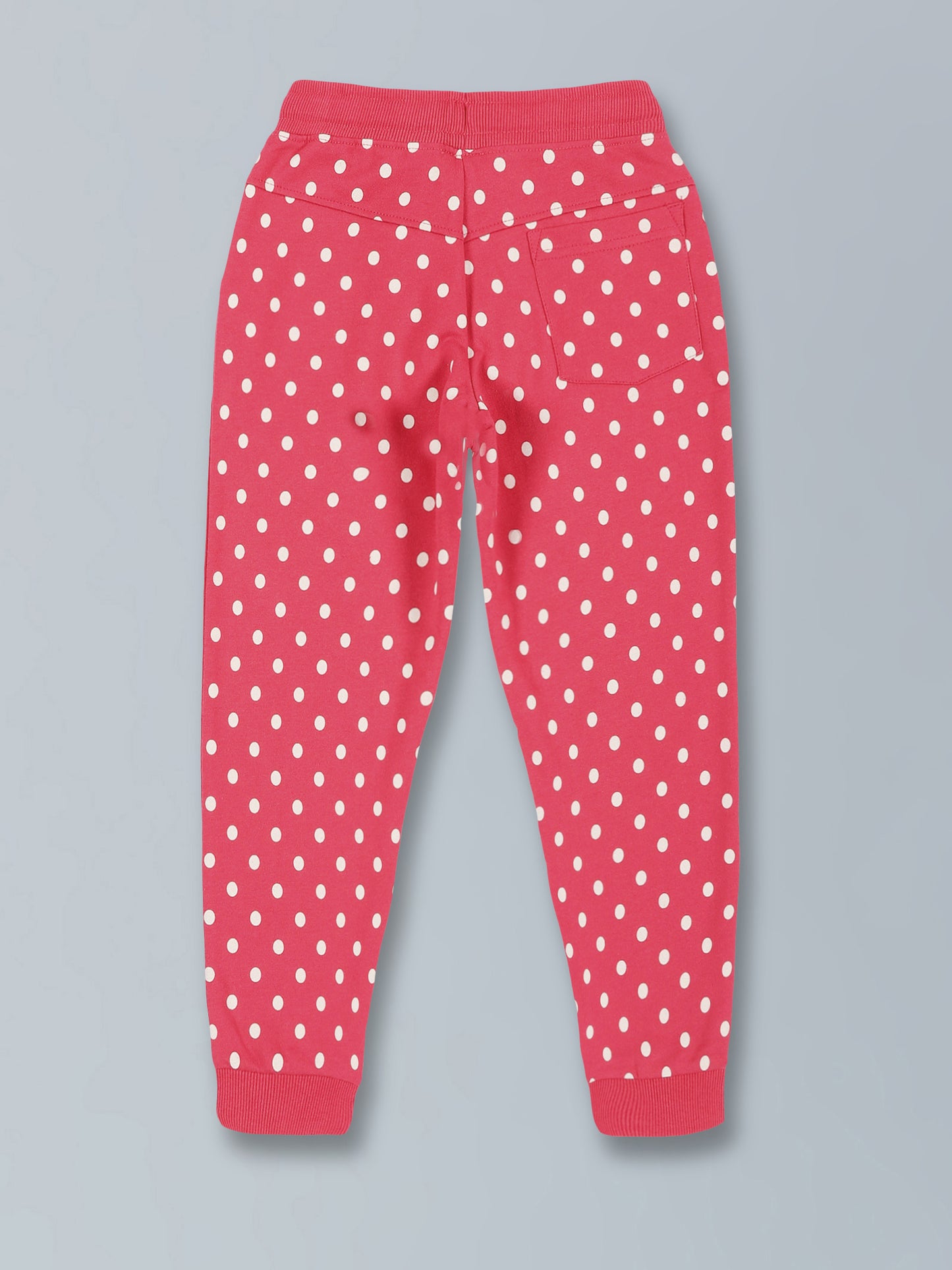 Polka Printed Hoodie Sweatshirt and Printed Jogger set- Red