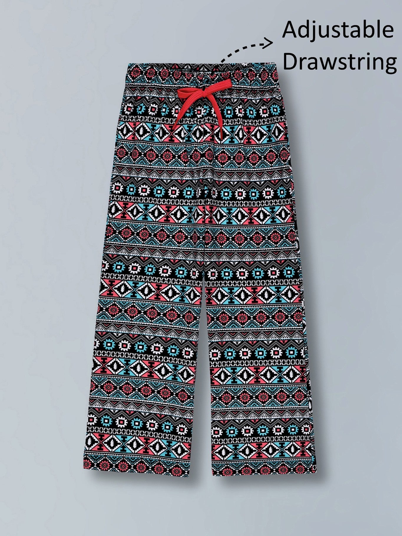 Girls Premium Cotton Crop Top with lace and Wide Leg Pant Set1.Round neck 2. Crop Top With Lace T-shirt  3.Gilter Printed 4. Sleveeless T-shirt 5.Wide Leg pant with Self Fabric Elasticated at waist  6.Lurex Drawcard with plastic tipping 7 .All Over Print