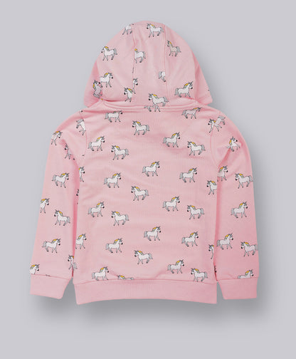 Unicorn Printed Hoodie Sweatshirt pack of 2- Pink