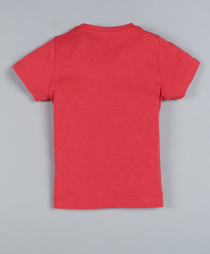 Plum Tree Boys Half Sleeve Super Hero  Print T-shirt( Pack of 2)-OFF WHITE RED
