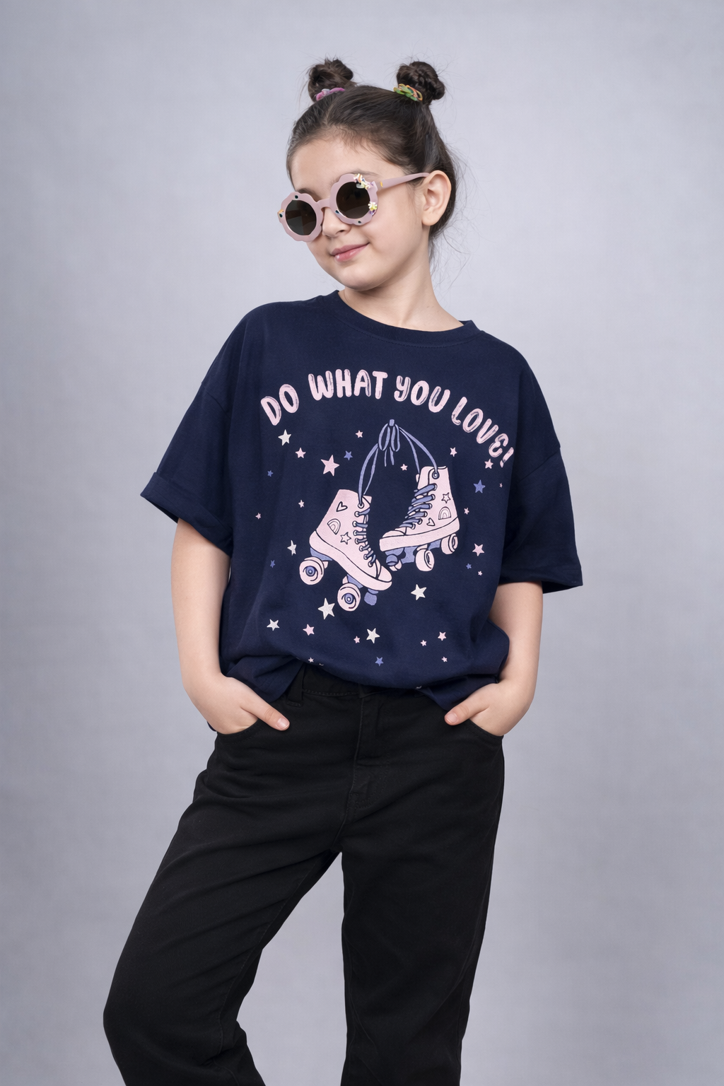 Girls  Premium Cotton  Printed Oversized T-shirt pack of  2
