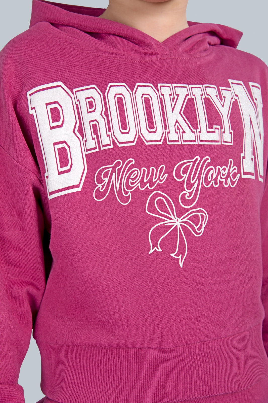 Girls Crop Hoodie Sweatshirt and Wide Leg Cargo Pants