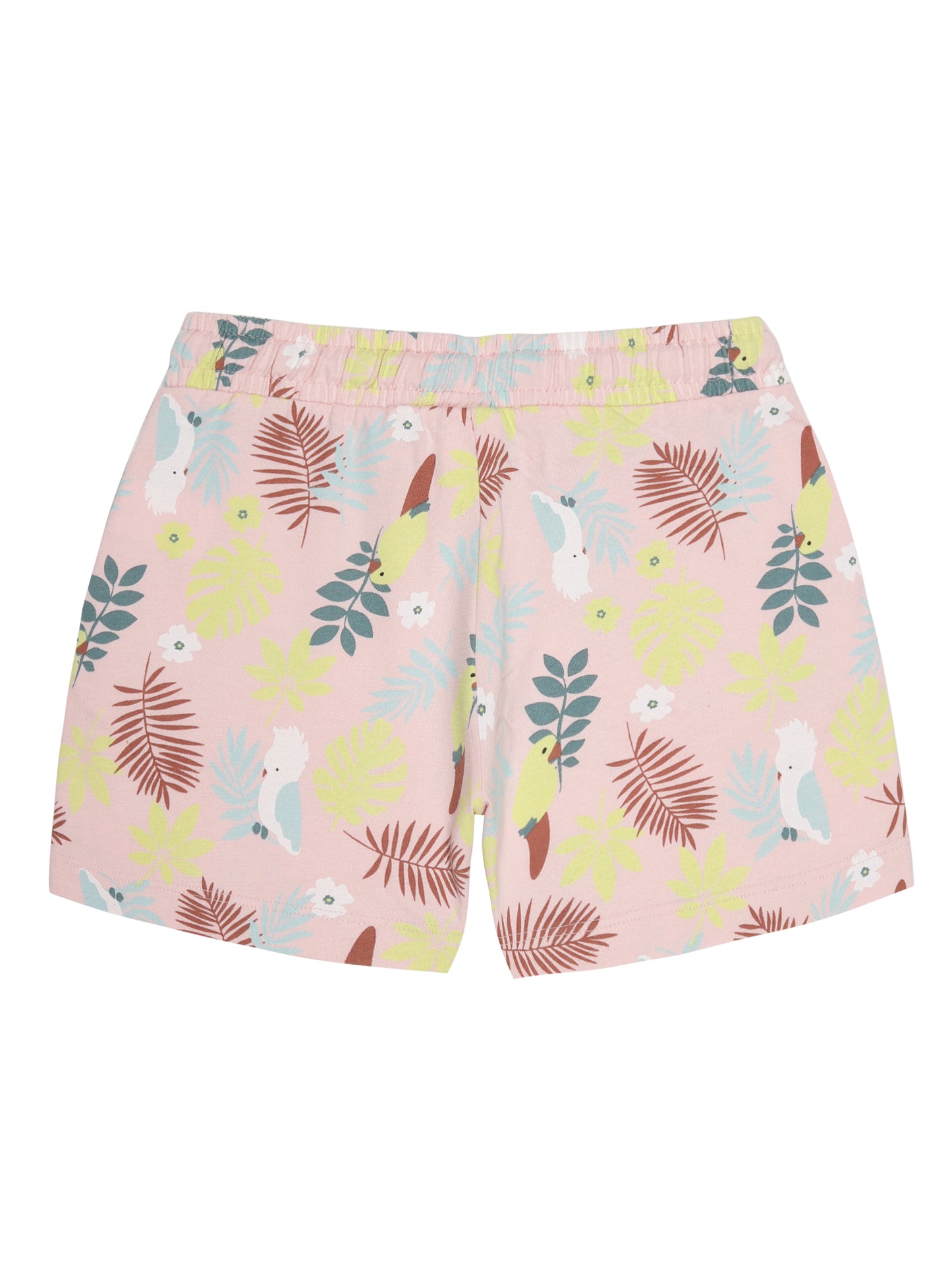 Girls 2 piece pure cotton All Over Printed Co-ordinating Top and Short Set-SOFT PINK AOP
