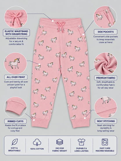 Girls Premium Soft cotton Regular Fit Printed Jogger