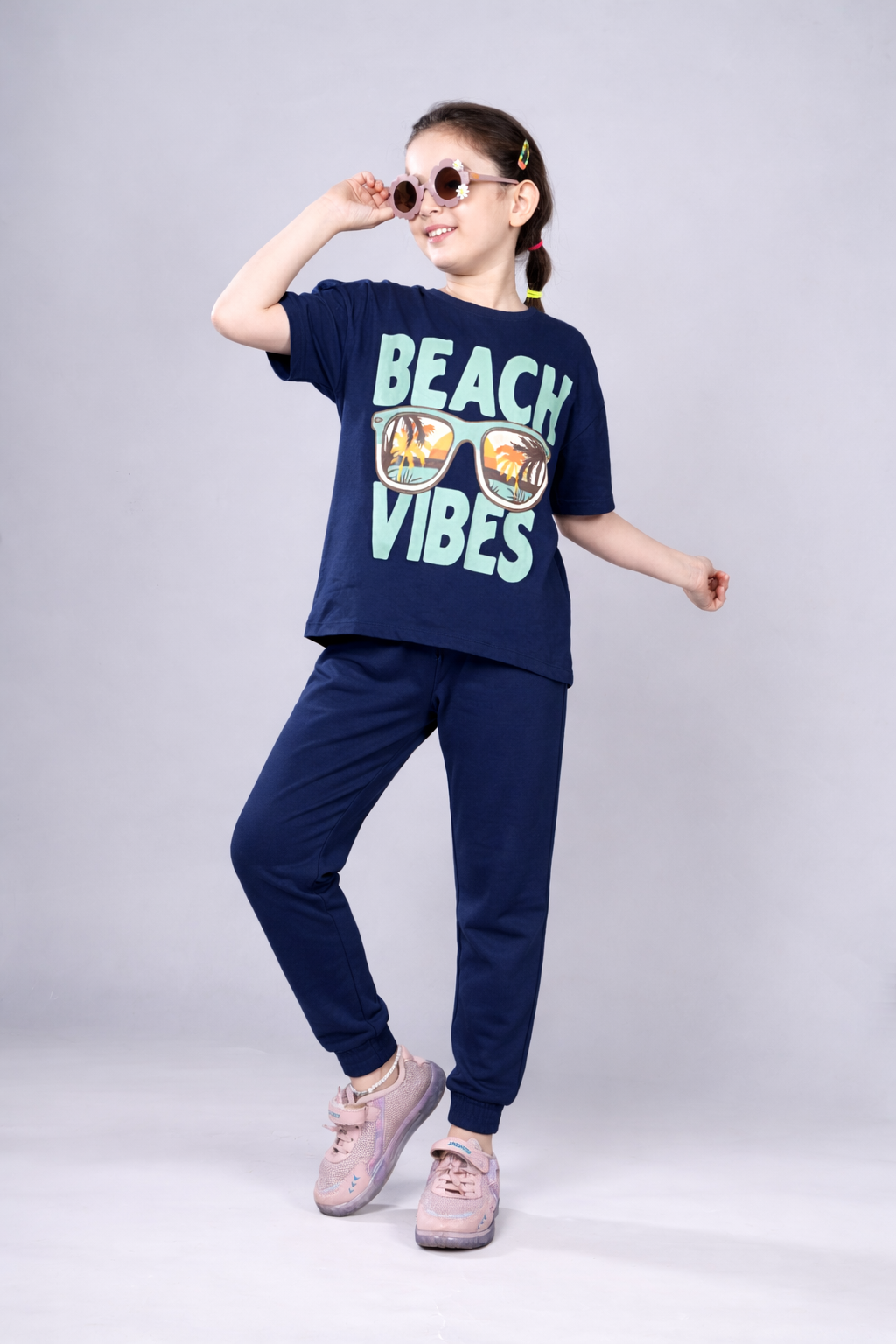 Girls  Premium Cotton  Printed Oversized T-shirt pack of  2