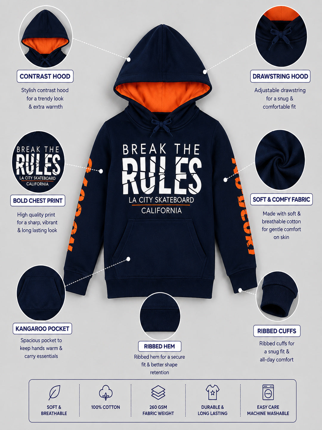 Boys Premium Soft cotton full sleeve Hooded Sweatshirt